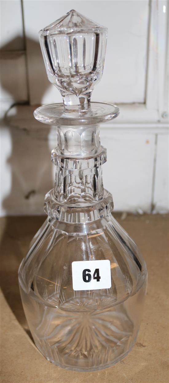 A single 19th century spirit decanter bottle, circa 1820